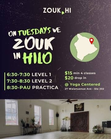 Zouk in Hilo: Level 1 (Beginners)