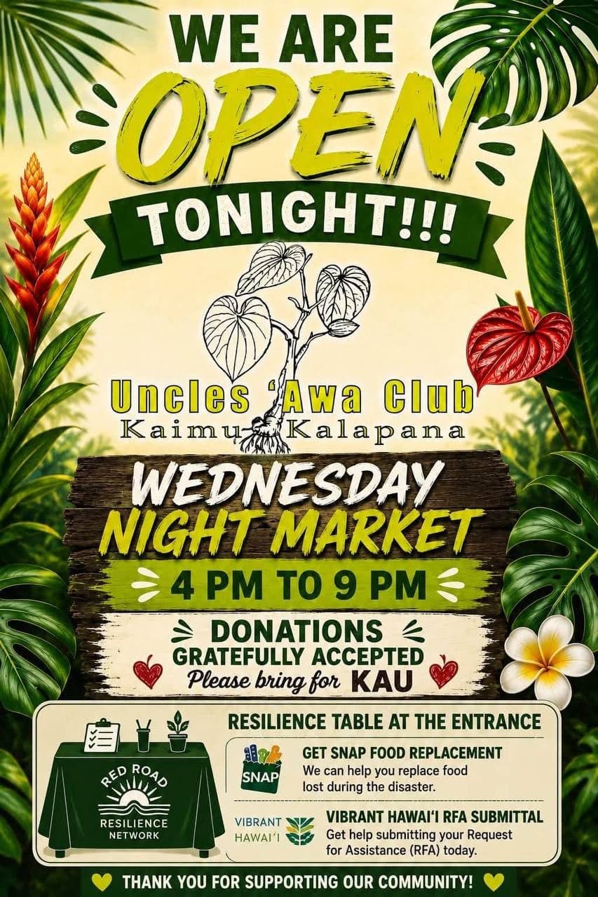 Wednesday Night Market at Uncles ‘Awa Club
