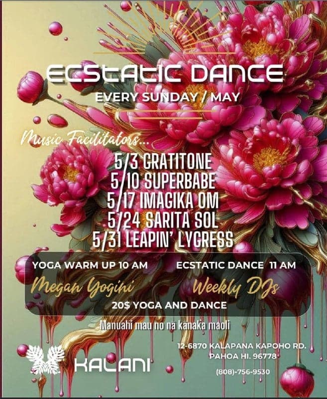 Ecstatic Dance Sunday at Kalani – Gratitone