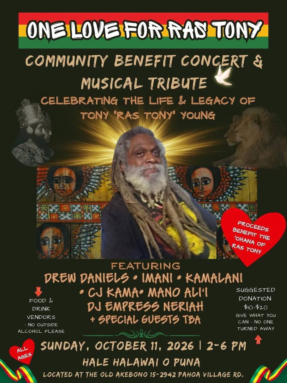 One Love for Ras Tony: Community Benefit Concert & Musical Tribute