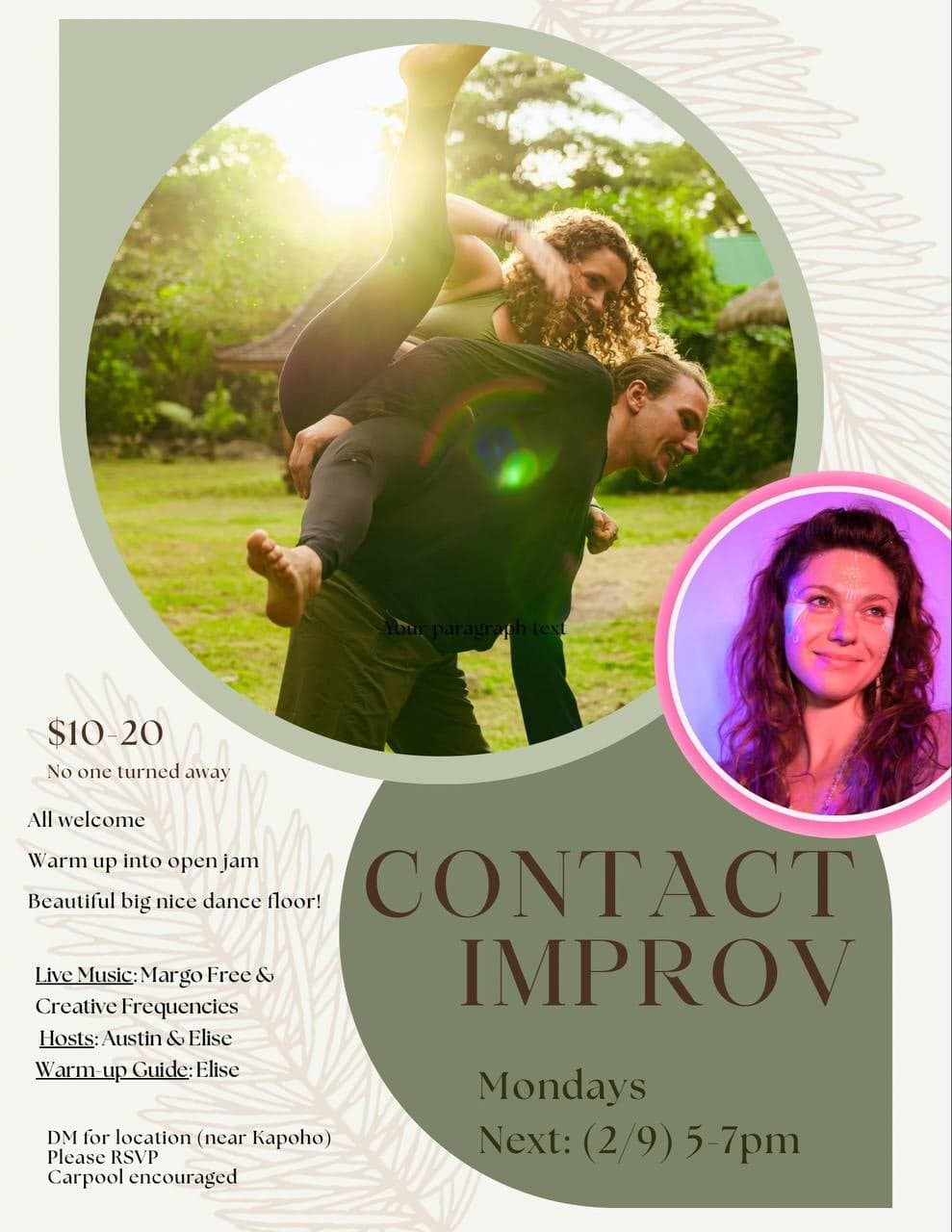 Contact Improv Jam (with Live Music)
