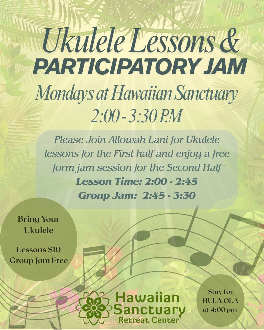 Ukulele Lessons & Participatory Jam