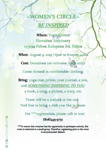 Event thumbnail for WOMEN’S CIRCLE: BE INSPIRED
