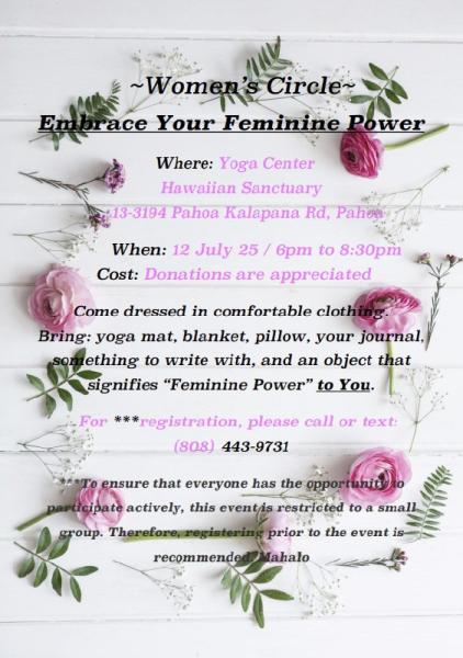 Event thumbnail for Women’s Circle: Embrace Your Feminine Power