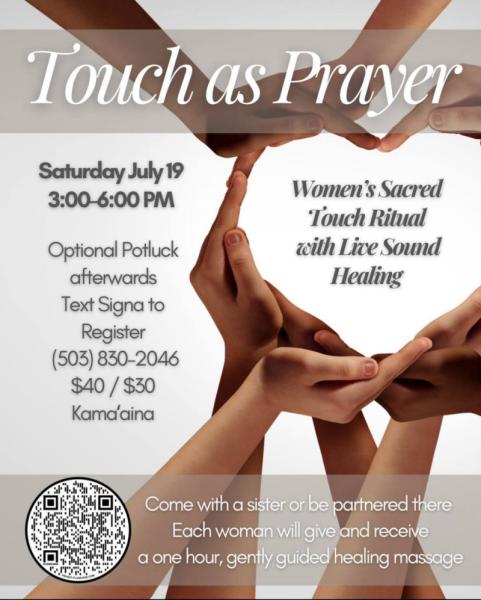 Event thumbnail for Touch as Prayer: Women's Sacred Touch Ritual with Live Sound Healing