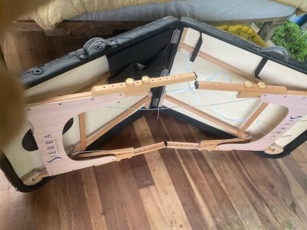 Marketplace thumbnail for Massage Table with Worn Outer Cushion