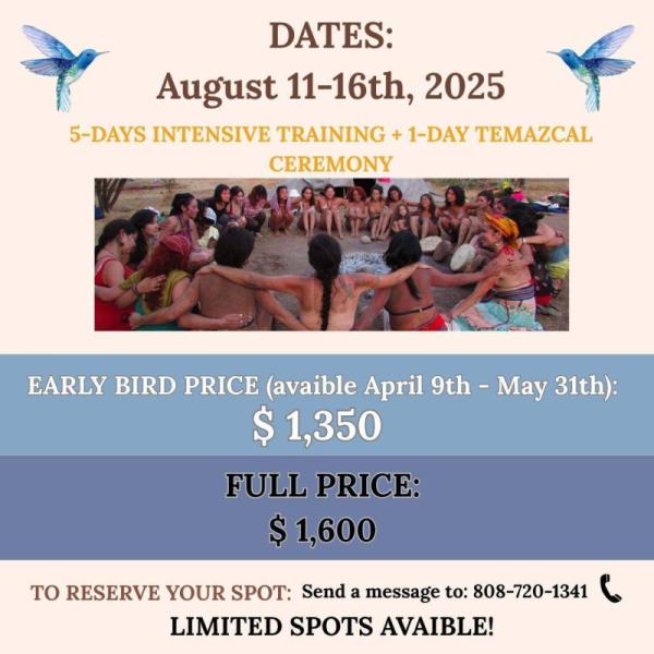 Event thumbnail for 5-Days Intensive Training + 1-Day Temazcal Ceremony