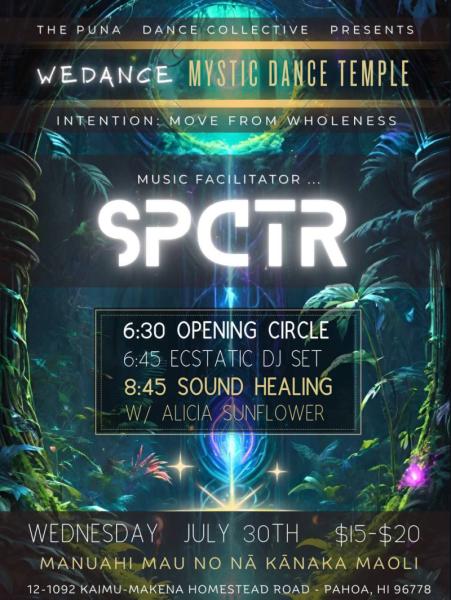 Event thumbnail for WeDance Welcomes SPCTR with Sound Healing