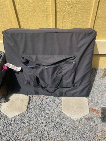 Marketplace thumbnail for Old and Worn Massage Table and Bag for Sale