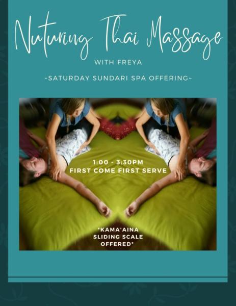 Event thumbnail for Thai Massage at Sundari Spa with Freya