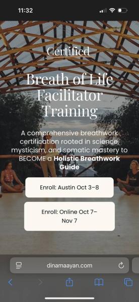 Event thumbnail for Are you looking to become a trauma-informed, holistic breathwork facilitator who can confidently guide anyone into calm, energy, or even a deep mystical state?