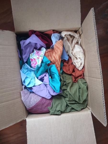 Marketplace thumbnail for Giant Box of Organic Natural Fiber Fabric Scraps
