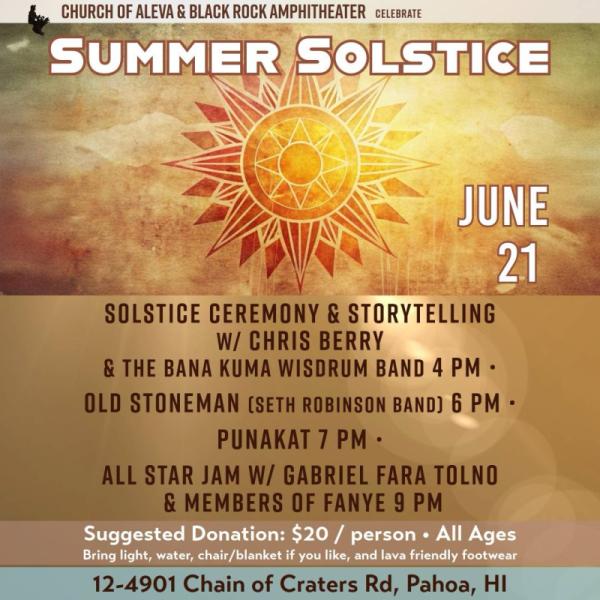Event thumbnail for Summer Solstice Celebration at Church of Aleva & Black Rock Amphitheater