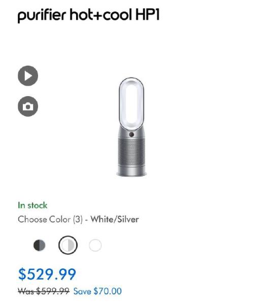 Marketplace thumbnail for Dyson Purifier Hot + Cool HP1