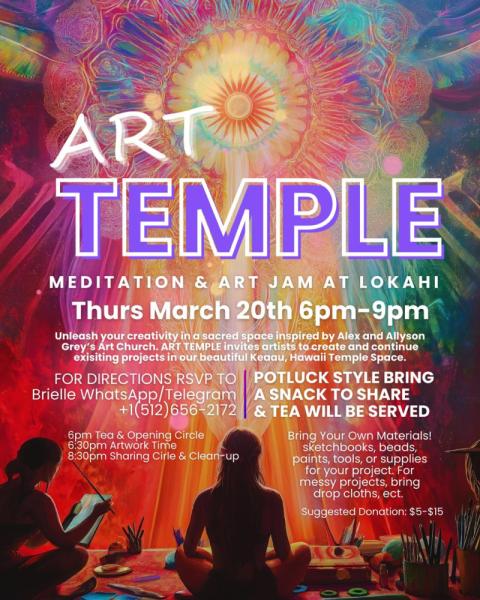 Event thumbnail for ART TEMPLE at LoKahi! A sacred space to create & c