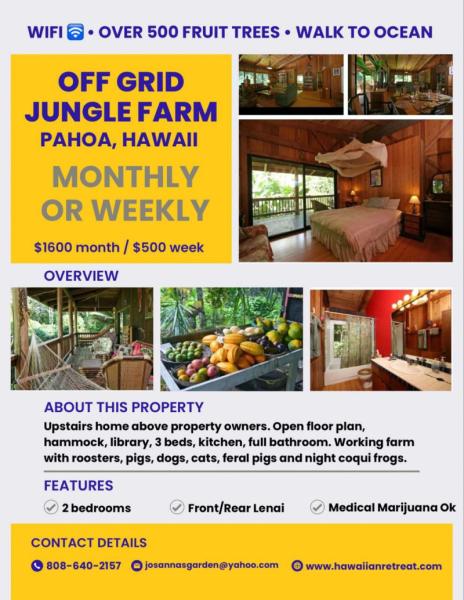 Marketplace thumbnail for Off-Grid Jungle Farm with Over 500 Fruit Trees in Pahoa, Hawaii
