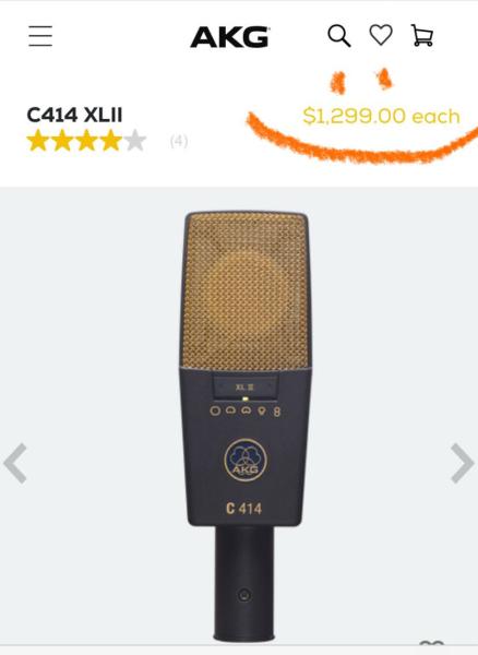 Marketplace thumbnail for AKG C414 XLII