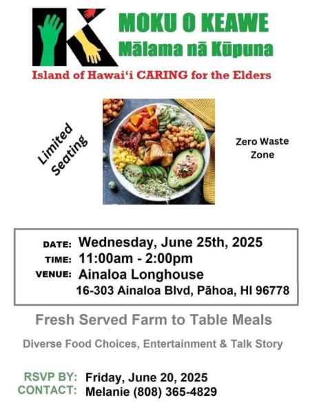 Event thumbnail for Mālama nā Kūpuna - Island of Hawai'i CARING for the Elders
