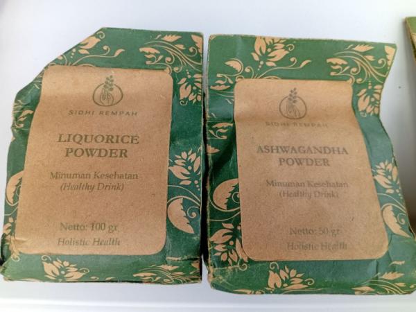 Marketplace thumbnail for Sidhi Rempah Liquorice Powder & Ashwagandha Powder